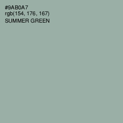 #9AB0A7 - Summer Green Color Image